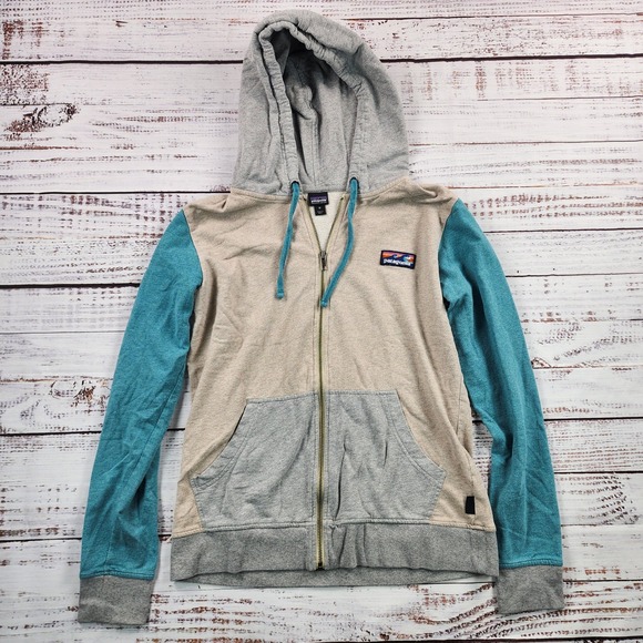 Patagonia Tops - Patagonia Board Short Label Full Zip Hoodie Women's M Colorblock 39505